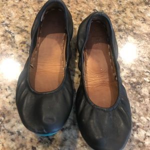 Matte black Tieks ballet slippers